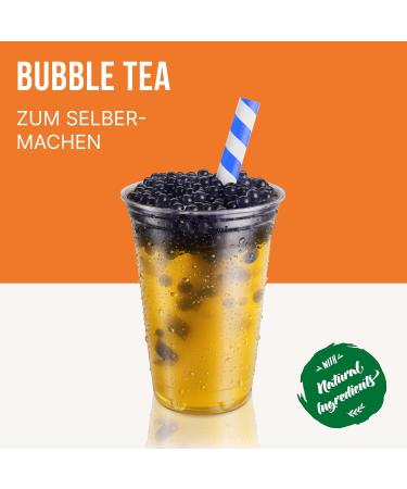 Shop Inspire Food Bubble Tea Set: Blueberry Boba Peach & Mango Syrups - Vegan Gluten-Free | 100g Boba 30ml Syrups 4 Straws & Jasmine Tea - Buy Online on GoSupps.com