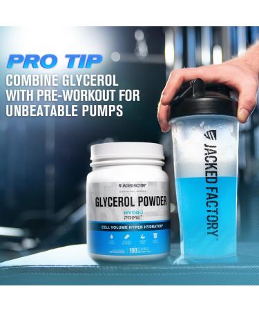 Jacked Factory Glycerol Pump Powder - Cell Volume Hyper Hydrator with HydroPrime Glycerol Powder to Enhance Pumps Hydration Muscle Fullness Endurance & Performance - 100 Servings Unflavored 100 Count (Powder) - Buy Online on GoSupps.com