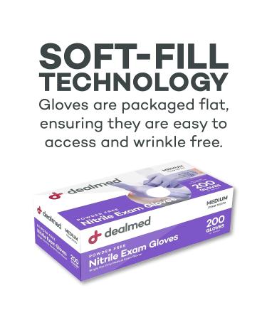 Dealmed Purple Nitrile Exam Gloves 200 Count - Latex Free, Disposable, Multi-Purpose Medical Gloves for First Aid and Facilities - Medium Size - Buy Online on GoSupps.com