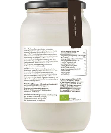 FOODIN Organic Coconut Oil 3000ml (3 x 1000 ml) Virgin Cold-Pressed Premium Quality Coconut Oil in a 1 Liter Glass Good Option for Frying and Cooking - Buy Online on GoSupps.com