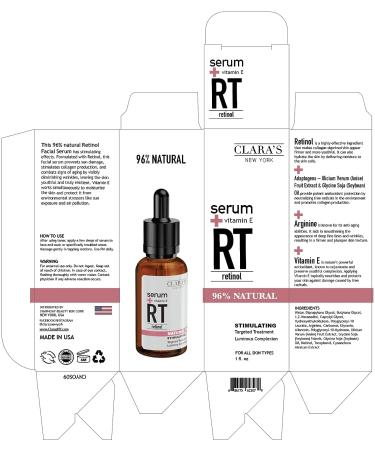 CLARA'S NEW YORK Retinol Facial Serum - 30ml | Stimulating Formula - Buy Online on GoSupps.com