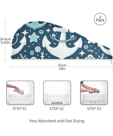 Buy Spear Rudder Blue Hair Towel 2 Pack | Super Absorbent Quick Dry Hair Turbans for Women & Girls - International Shipping - Buy Online on GoSupps.com