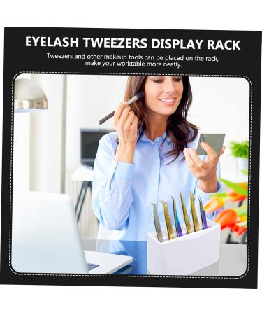 Mikinona 6 Tweezers Display Stand Tweezers Stand Lash Extension Holder Show Rack with Cover Eyelash Tweezers Scraper Storage Stand Tweezers Rack Tweezers Organizer Lash Tools White Plastic 15x6.2cm - Buy Online on GoSupps.com