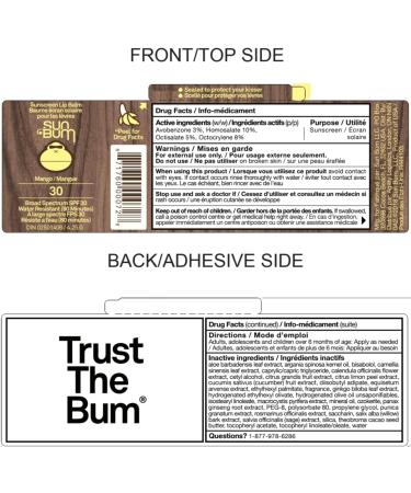 Sun Bum Sunscreen Lip Balm Mango Spf 30 Mango 10g. DIN# 02501406 - Buy Online on GoSupps.com