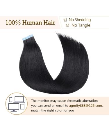 AGMITY Tape in Hair Extensions Remy Human Hair Jet Black 18 inches 20pcs 50g/pack Invisible Straight Seamless Skin Weft Hair Extensions Real Human Hair(18 inches #1 Jet Black) 18 inch #1 Jet Black - Buy Online on GoSupps.com