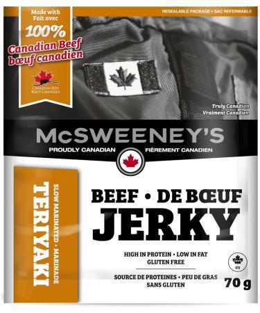 McSweeney's Slow Marinated Teriyaki Beef Jerky Bulk Case. School Snacks Gluten Free High Protein Snacks Naturally Smoked Low Fat. Canadian Made 70g (Pack of 12) Slow Marinated Teriyaki 70.00 g (Pack of 12) - Buy Online on GoSupps.com