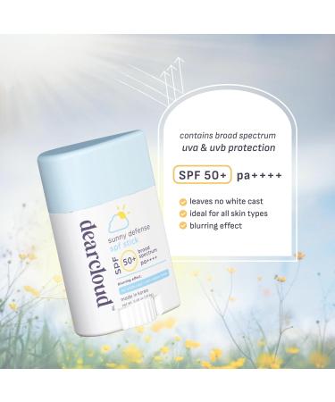 dearcloud Sunny Defense Sunscreen Stick SPF 50+ PA++++ Korean Sunscreen for Face & Travel Size (.68 oz) - Buy Online on GoSupps.com