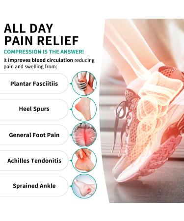 Ankle Support for Men & Women | Plantar Fasciitis Relief & Achilles Tendonitis | Compression Socks for Injury Recovery | Black Medium - Buy Online on GoSupps.com
