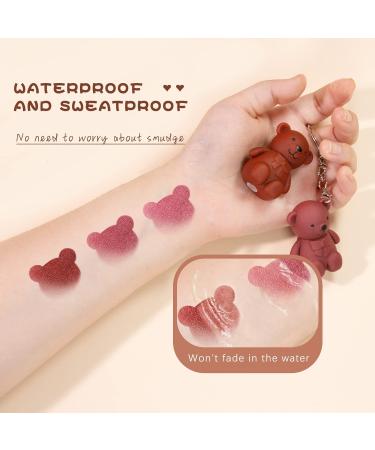 NewBang 2 in 1 Key Chain Bear Lipstick & Lip Gloss Set A - Waterproof, Long Lasting, Cute Bear Design - 3 Pack Gift Set - Buy Online on GoSupps.com