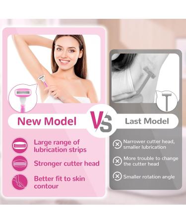 Premium Women's Razors Set - 2 Non-Slip Handles 14 Blades 360 Lubrication Pink - Smooth Irritation-Free Shaving - Buy Online on GoSupps.com