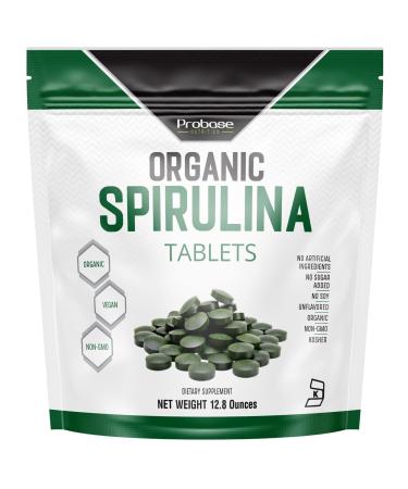 Probase Nutrition Organic Spirulina Supplement, 3000MG Per Serving, Approx. 720 Tablets (4 Month Supply), Rich in Prebiotics & Proteins, Vegan, Superfood, Premium Spirulina Pills Organic