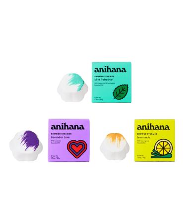 ANIHANA Shower Steamers | Essential Oil Scented Aromatherapy Bath Bombs | Birthday Gifts for Women Mom & Teens | Me Time Spa Day | Mint Refresher Lavender Love Lemonade | 5 Pk Variety 5 Pk 1 Count (Pack of 5)