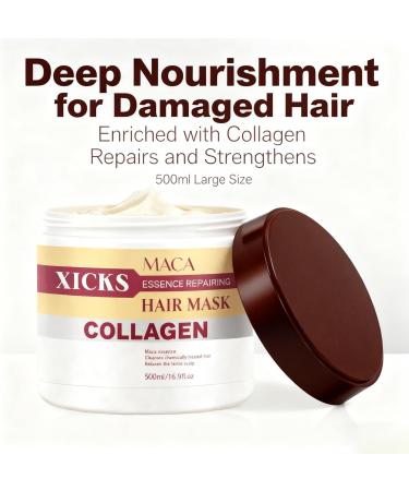 Collagen & Maca Essence Repair Hair Mask Deep Care for Damaged and Chemically Treated Hair Nourishing for Soft Smoother and Brighter Hair 500ml169floz - Buy Online on GoSupps.com