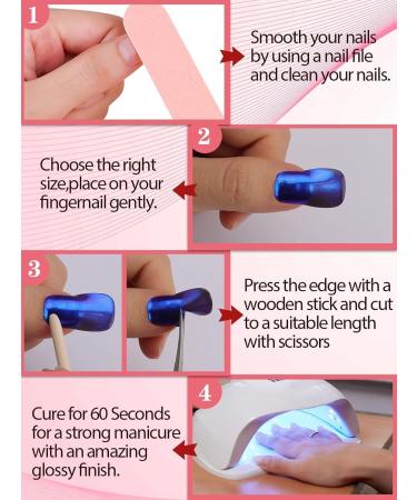 Kalolary Blue Gel Nail Strips - Metallic Chrome Full Wrap Nail Polish Stickers | Long Lasting Salon Quality | UV/LED Lamp Required - Buy Online on GoSupps.com
