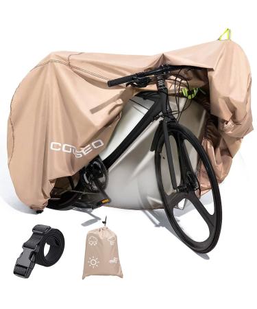 Bike Cover for 1 or 2 Bikes Outdoor Storage Waterproof Bicycle Cover for Transport on Rack, Rain Sun UV Dust Wind Proof with Wind-Secure Strap & Storage Bag, 420D Heavy Duty Bike Covers XL for 1 or 2 Bikes