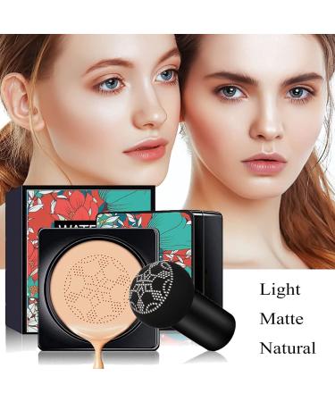 Mushroom Head Air Cushion CC Cream Foundation - Moisturizing Concealer Makeup Base for Long Lasting Coverage - Includes Mushroom Makeup Sponge - Easy Application - C-Natural Shade - Buy Online on GoSupps.com
