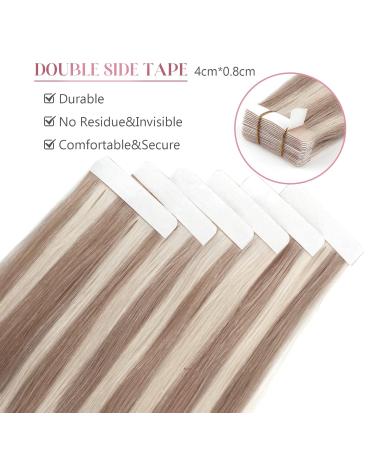 Sixstarhair Invisible Tape Extensions 55cm Real Hair 50g Swedish Blond & Ashblond Ideal for Cancer Short Hair #20/60 Blebe Bang - Buy Online on GoSupps.com