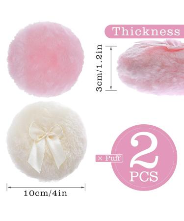 Sibba Large Fluffy Powder Puff - Reusable Velour Face & Body Makeup Tool (2-Pack: Pink & Beige 10 cm) - Ultra-Soft Washable Perfect for Loose Powder Application - Buy Online on GoSupps.com