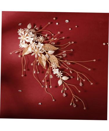 minkissy 1 PC Rhinestones Women Brides Flower Woman Dress Pearl Hair Hairpin Clip Golden Party Wedding Handmade Accessories Bridal Crystal Photo Side Rhinestone Prop Accessory Girl - Buy Online on GoSupps.com