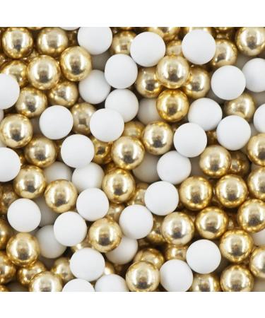 EinsSein 1kg wedding dragees chocolate balls Mix 1 cm small white-gold shiny | Baptism dragees girl boy communion at - Buy Online on GoSupps.com