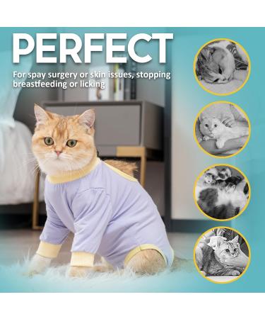 Avont Katzenbody Recovery Suit for Cats - Spay Castration & Wound Protection in Lavender | Leak-Proof and Comfortable - Buy Online on GoSupps.com