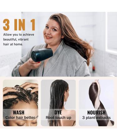 Instant Dark Wine Red Hair Dye - 3 in 1 Color Shampoo for Gray Coverage & Root Touch Up - 16.9 Fl Oz - Buy Online on GoSupps.com