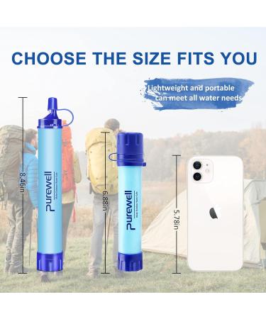 PureWell Outdoor Water Filter Straws | Personal Water Purification for Camping Hiking & Emergency Survival | Pack of 2 - Buy Online on GoSupps.com
