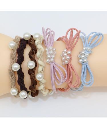 SWIHAITI 30Pcs Pearl Hair Ties Bracelets - Elastic Bands for Women Girls with Thick, Heavy, and Curly Hair - Buy Online on GoSupps.com