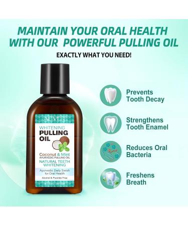 100% Pure Coconut Oil Mouthwash for Natural Teeth Whitening | 120ml - Improve Oral Hygiene & Includes Tongue Scraper - Buy Online on GoSupps.com