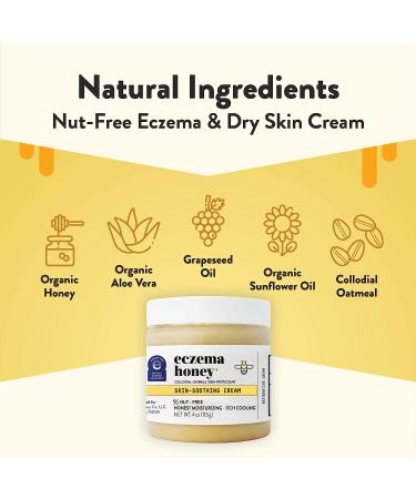 Organic ECZEMA HONEY Nut-Free Skin-Soothing Cream - Natural Hand & Body Relief for Dry, Itchy Skin - 4 Oz - Buy Online on GoSupps.com