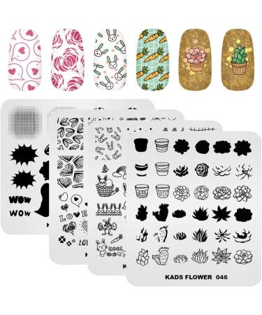 KADS 20pcs Nail Stamp Plates Set - Nail Art Stamping Plates with Leaves, Flowers, and Animals Designs - Buy Online on GoSupps.com