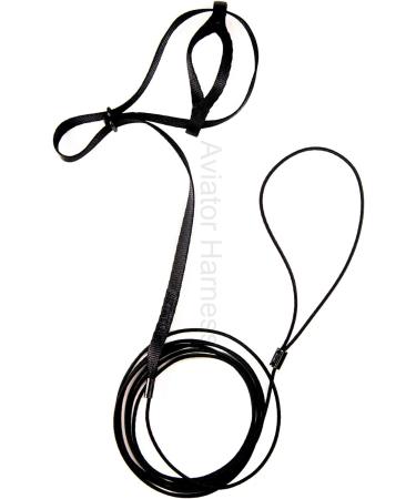 Aviator Bird Harness & Leash - Made in America | XXXS Black | Best International Shipping - Buy Online on GoSupps.com