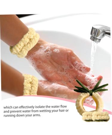 Face Washing Wristbands and Headband Set Coral Fleece Spa Headband Set Cute Plush Hair Holder - Buy Online on GoSupps.com