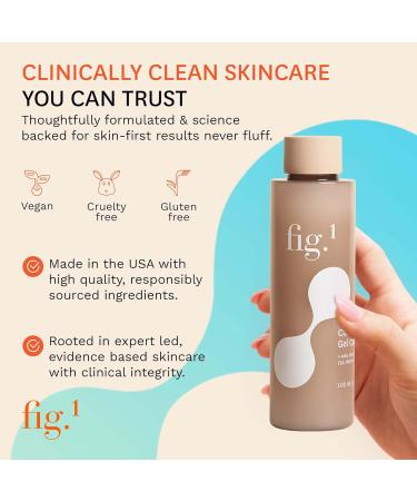 Fig.1 Clarifying Gel Cleanser Refill | AHA BHA Tea Tree Oil Formula for Oily & Sensitive Skin Face wash Deep Pore Cleansing Dermatologist Tested for Acne Prone Vegan & Refillable Solution 100ml Gel Cleanser Routine Cl  - Buy Online on GoSupps.com