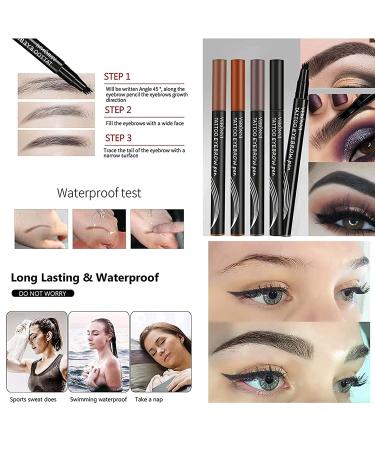 Anjoize 4-Tip Microblade Brow Pen - Long-Lasting Dark Brown Eyebrow Pencil - Buy Online on GoSupps.com