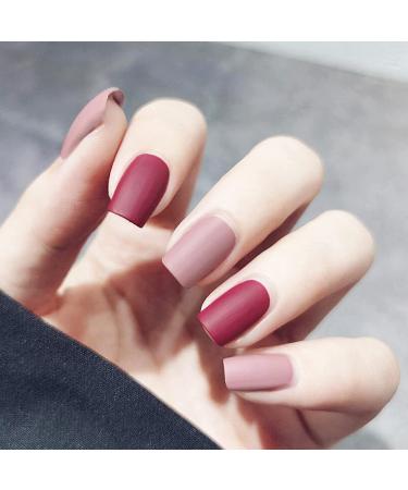 Bellelfin 240pcs Short Square Press on Nails - Matte Pure Colors Medium Length False Nail Tips for DIY Manicure - Buy Online on GoSupps.com