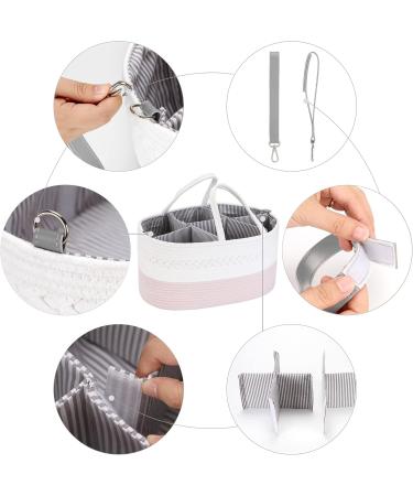 Hinwa Baby Diaper Caddy | Portable Organizer for Infants | Cotton Rope Baby Shower Gift Basket - Large Rose Design - Buy Online on GoSupps.com