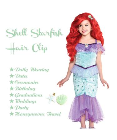 Green Shell Pearl Starfish Hair Clip Set - Acrylic Resin Alligator Clips for Women and Girls | Stylish Hair Accessories - Buy Online on GoSupps.com