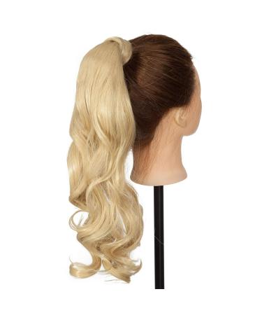 Pferdeschwanz Hair Part Braid Clip-In Ponytail Extension - 43cm Wavy Dark Blonde Mix & Bleach Blonde for Women | Synthetic Hair Piece - Buy Online on GoSupps.com