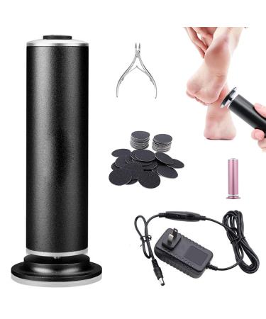 Dermave Electric Foot Callus Remover Pain-Free Electric Callus Remover with 60pcs Sanding Discs Dermave Foot Grinder for Dead Skin and Cracked Heel (Black)