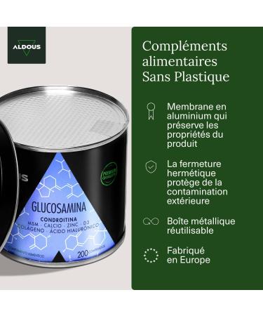 Glucosamine Chondroitin MSM | 200 Tablets | Collagen Hyaluronic Acid Zinc Calcium and Vitamin D3 | Natural Anti-Inflammatory - Buy Online on GoSupps.com