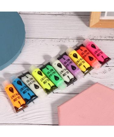 10 Pieces Fluorescent Nail Powder - DIY Body Art & UV Glow Makeup | Neon Black Light Body Paint for Face & Body - Buy Online on GoSupps.com