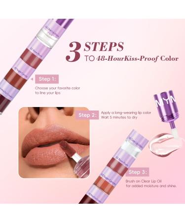 4-in-1 Lip Stain Set - Vivid Lip Tints & Clear Gloss | Moisturizing Non-Sticky Long-Lasting Formula for Plump Matte & Glossy Lips - International Shipping Available - Buy Online on GoSupps.com