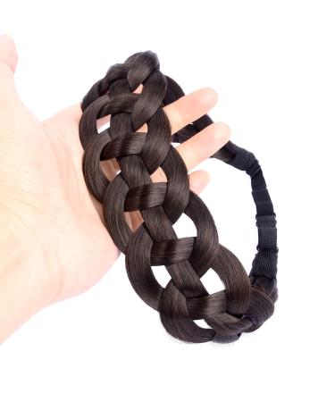 Gledola Hollow out Synthetic Hair Braided Headband Hairpiece Women Girl Beauty accessory for Women (Brunette Brown)