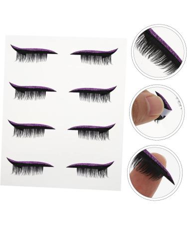 Beatifufu 4 pairs Reusable Liners Eyeliner Face Eyelashes Up Strip Tape Glitter Supplies Make Adhesive Shiny 4x1.5cm Purple - Buy Online on GoSupps.com