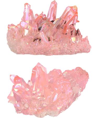 Crystals and Stones Aura Blue Quartz Crystal Cluster Natural Rose Quartz Specimen Reiki Stone Electroplated Aura Coating Gift Home Goods - Buy Online on GoSupps.com