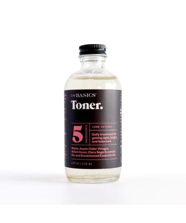 S.W. Basics Toner, Witch Hazel Face Toner for Sensitive Skin and Acne-Prone Skin, Organic and Cruelty Free, 4.0 fl oz