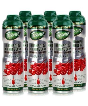 Teisseire Teisseire Raspberry and Cranberry Drink Syrup 0% - 600 ml - syrup as tasty as the fruit (pack of 6)