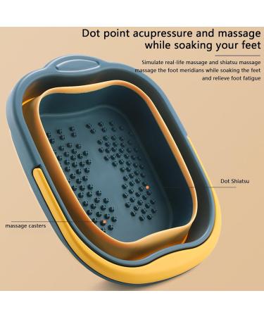 Foot Soaking Bath Basin | Soak Basin with Massaging Rollers and Handle | Stress Relief Soaking Tired Feet Help Sleep Home Spa Outdoor Travel Yellow+blue - Buy Online on GoSupps.com
