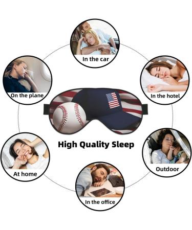 American Flag Baseball Sleep Mask - Adjustable Breathable Eye Mask for Comfortable Sleep | International Shipping Available - Buy Online on GoSupps.com